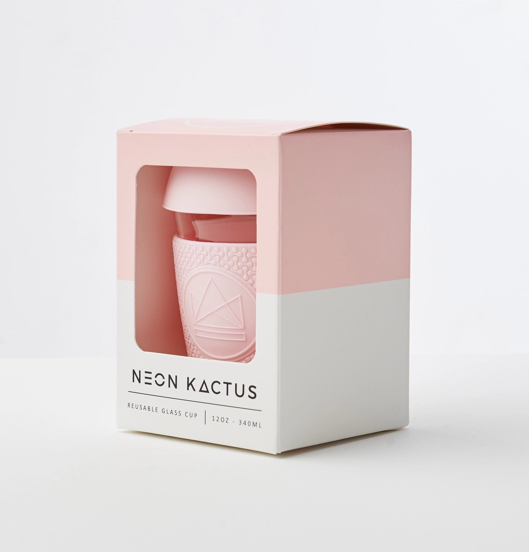 12oz Glass Reusable Coffee Cup - Pink Flamingo