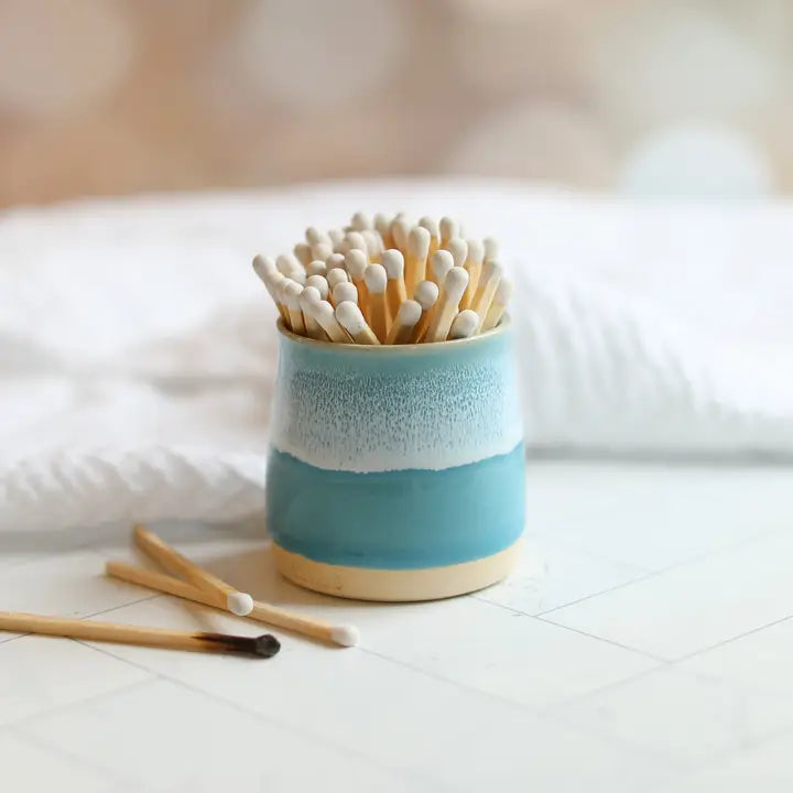 Coast Blue Handmade Ceramic Match Pot - Glosters Pottery