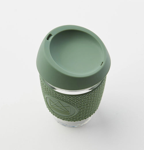 12oz Glass Reusable Coffee Cup - Happy Camper