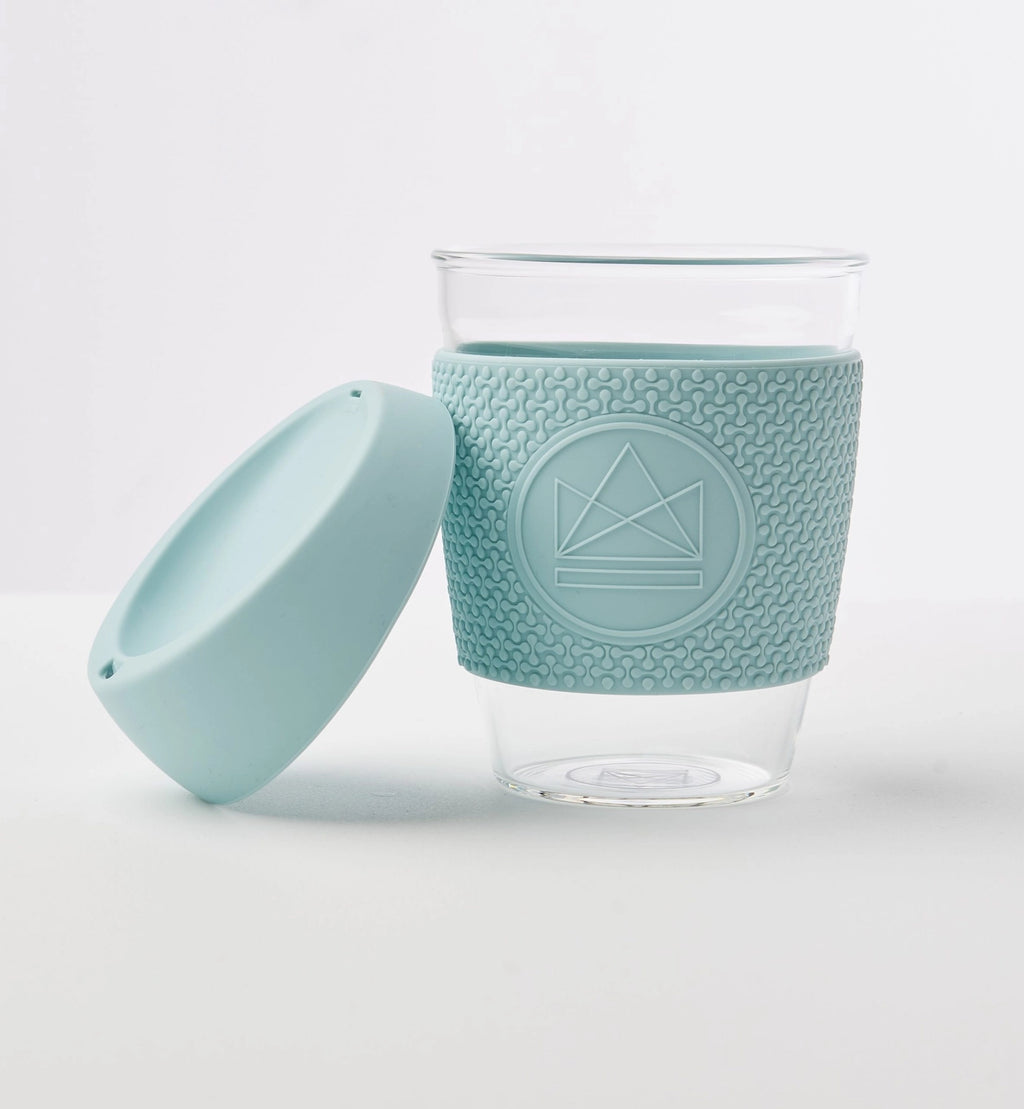 12oz Glass Reusable Coffee Cup - Sea Breeze