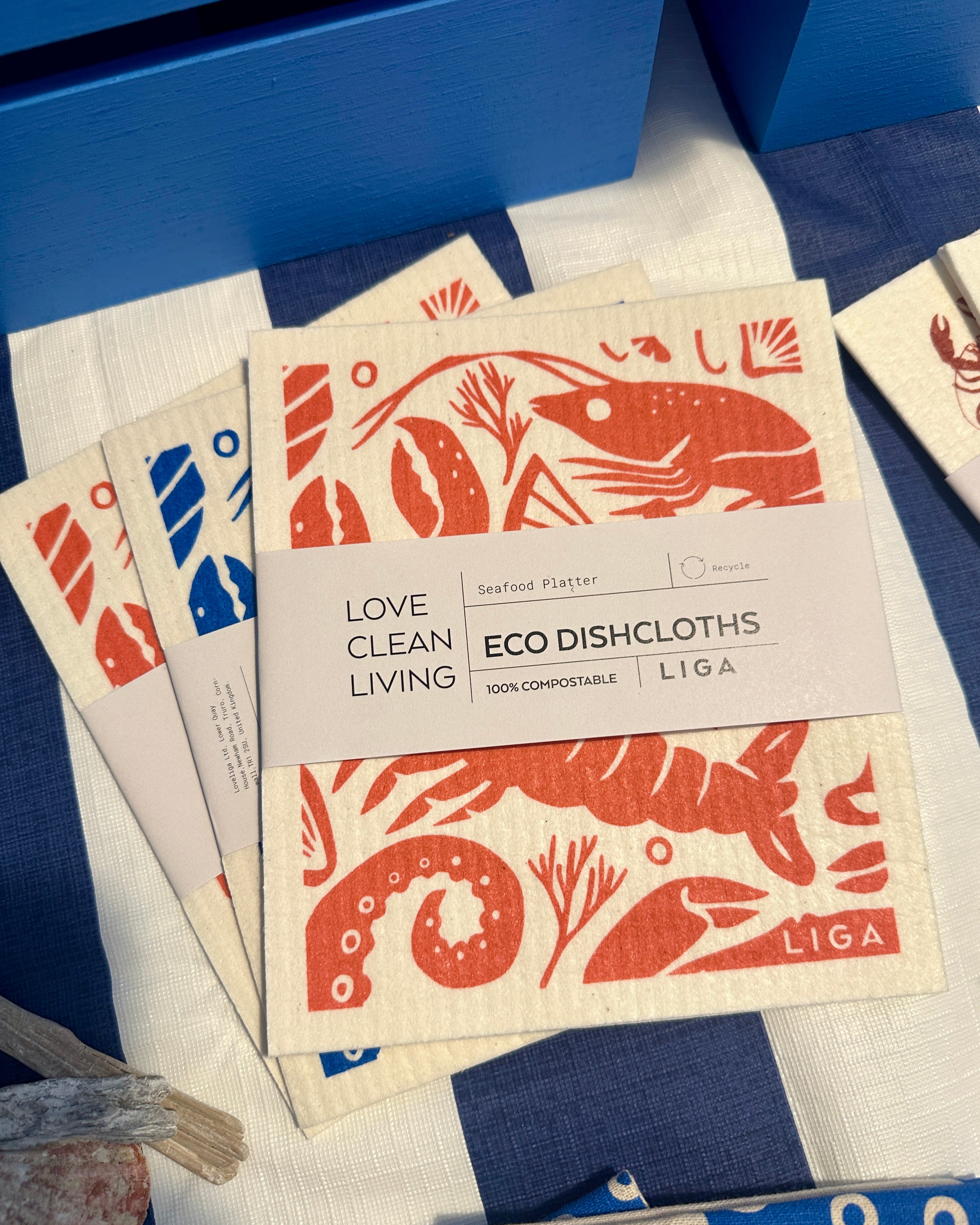 Seafood Platter Eco Dishcloths 2 Pack - LIGA
