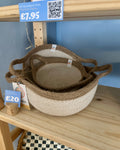 Jute Handled Bowl Set - Natural/White