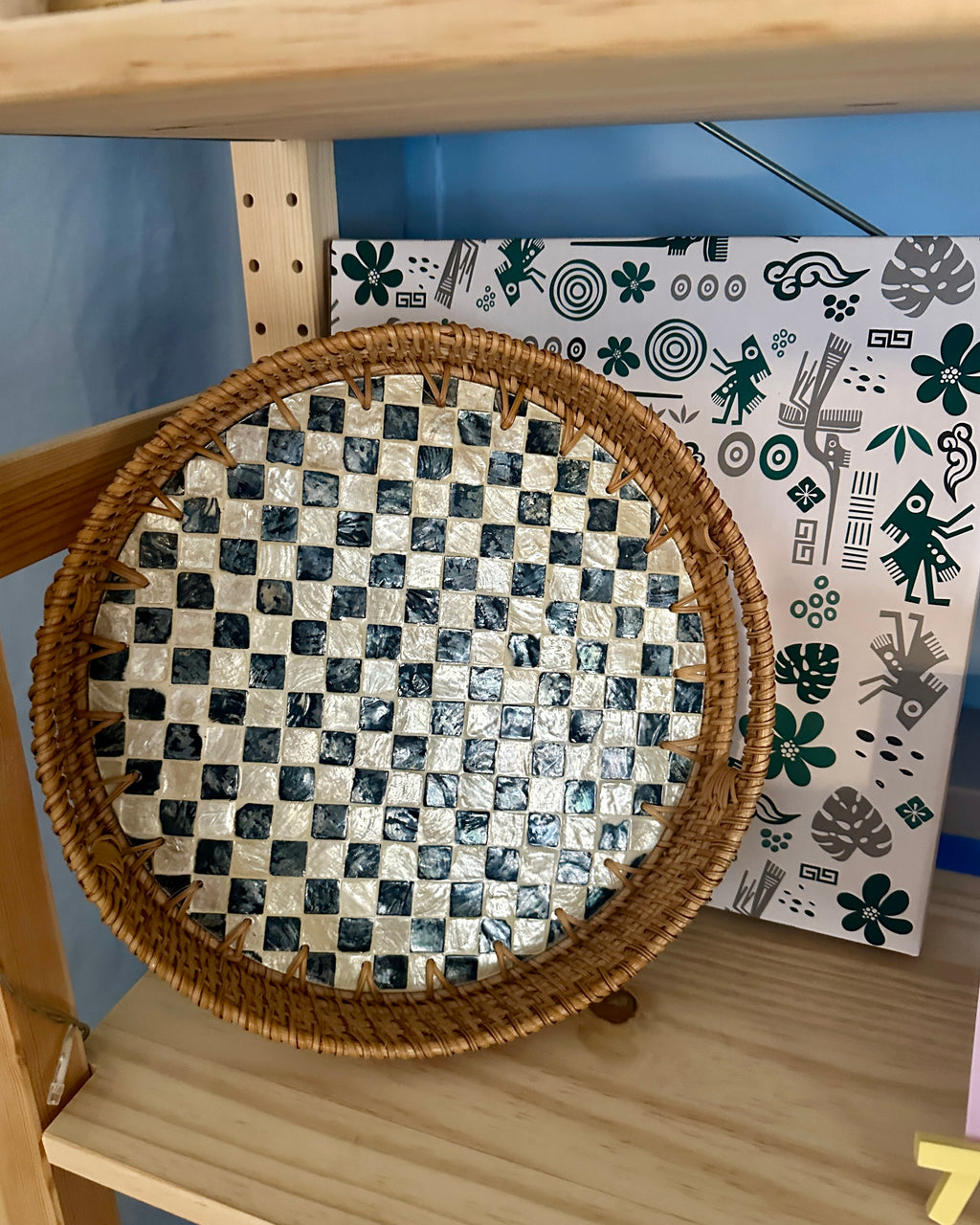 Rattan & Mother of Pearl Serving Trays - Drift