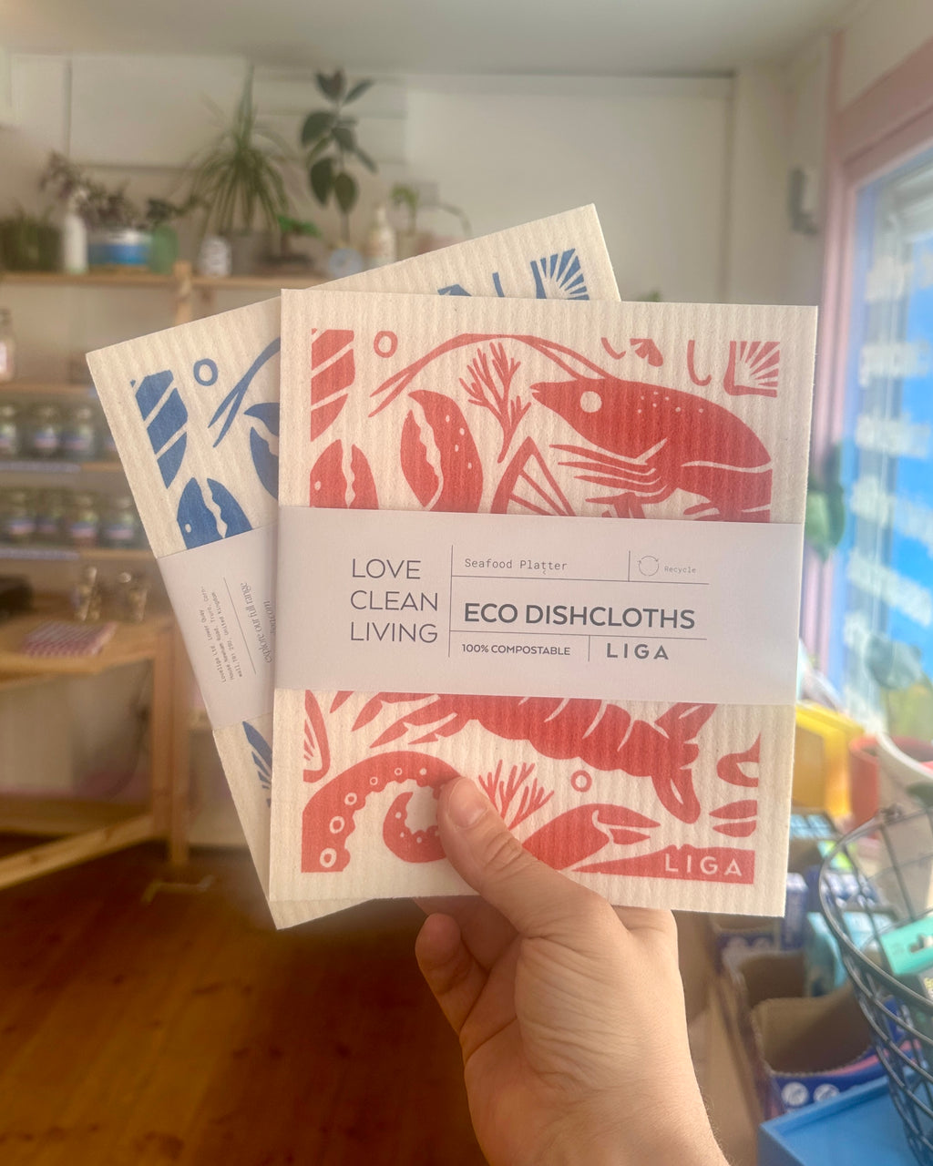 Seafood Platter Eco Dishcloths 2 Pack - LIGA