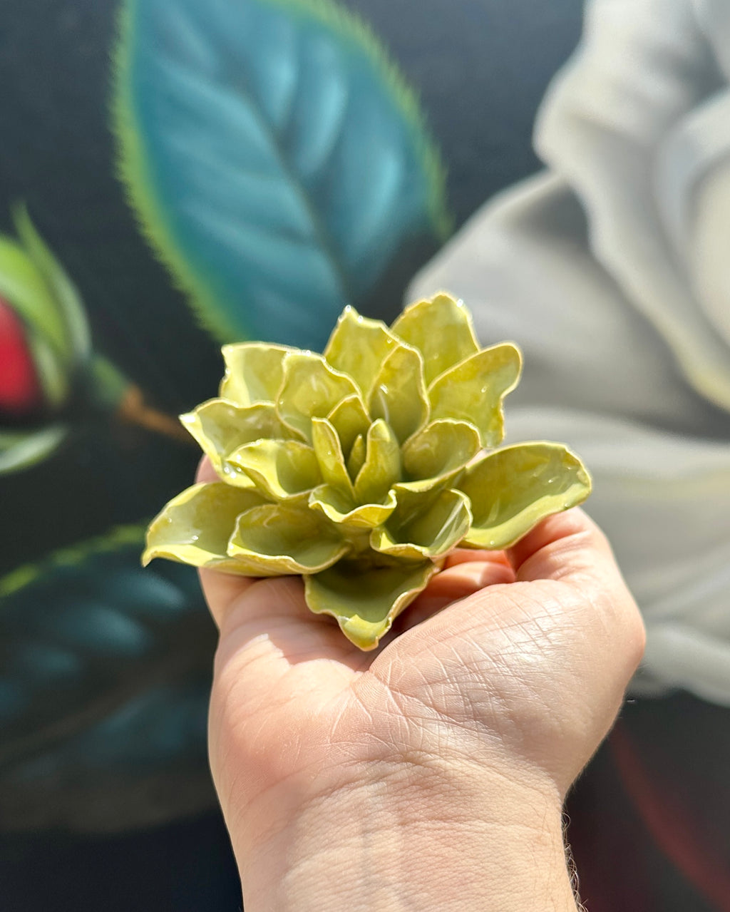 Ceramic Green Tiger Lily Flower - Chive UK