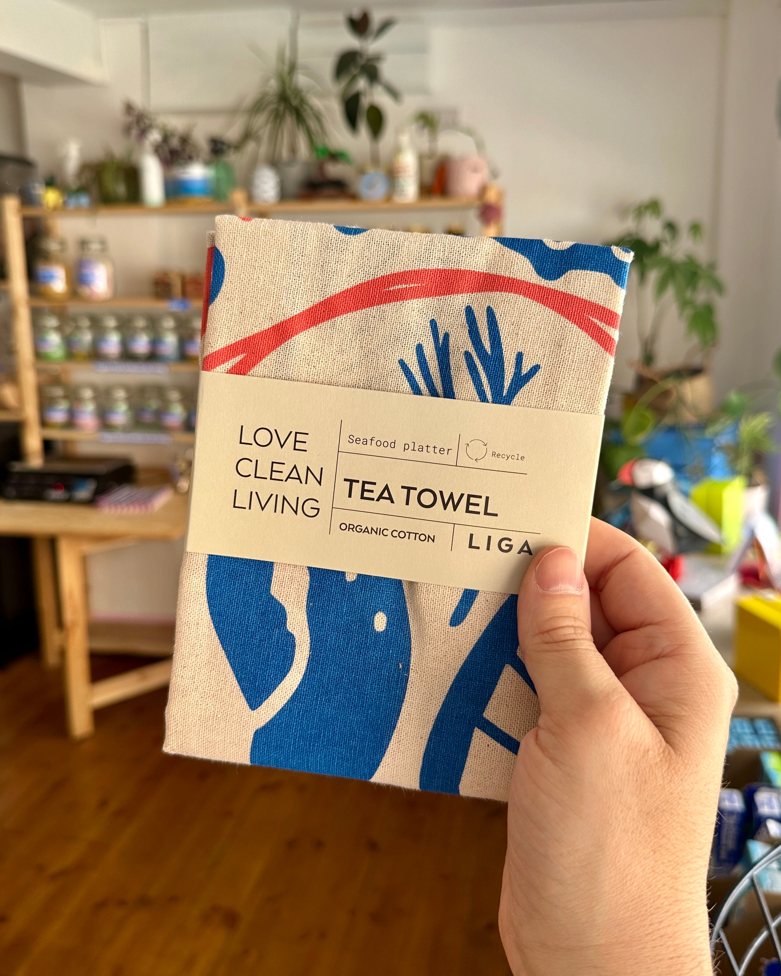 Seafood Platter Organic Cotton Tea Towel - LIGA