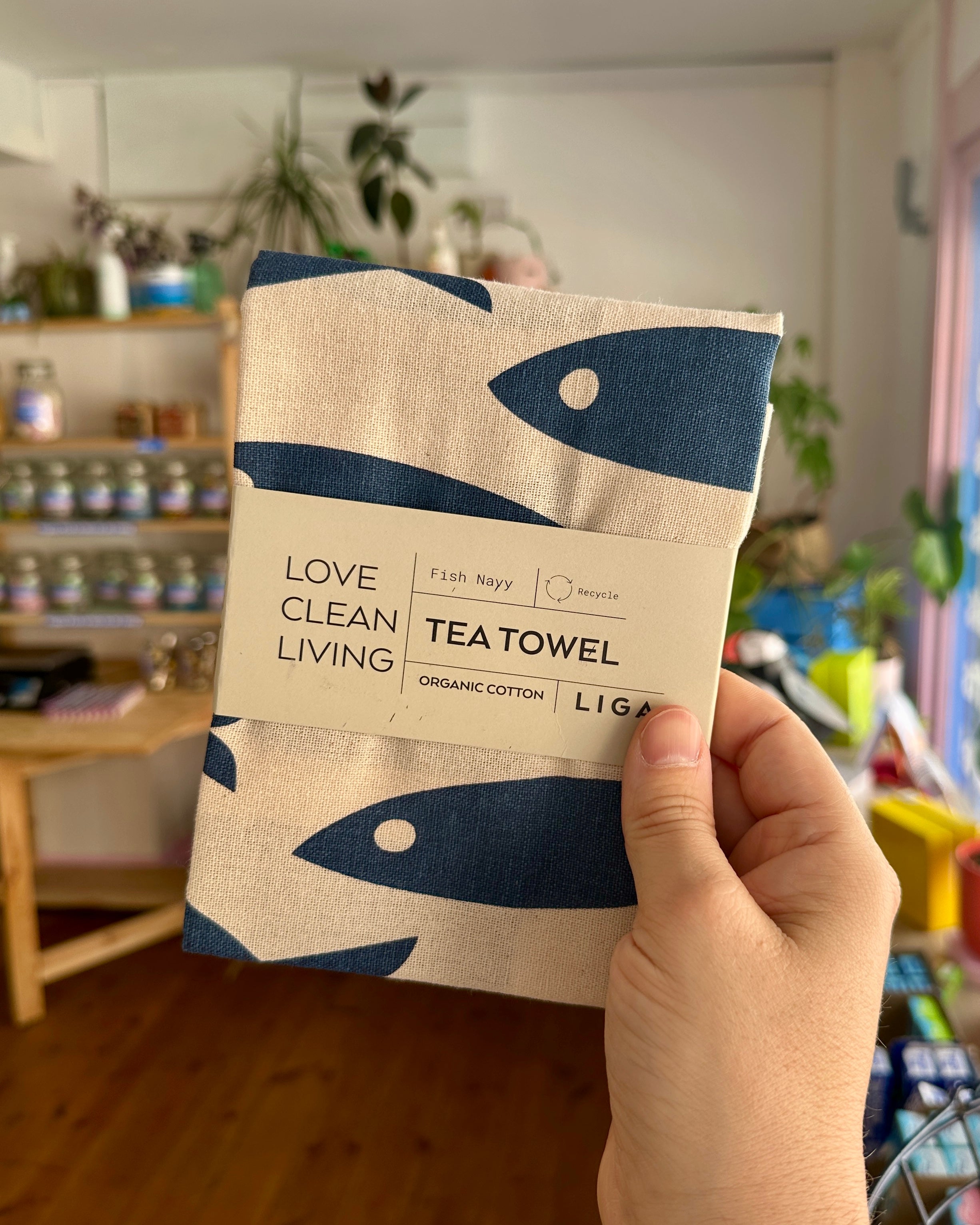 Fish Navy Organic Cotton Tea Towel - LIGA
