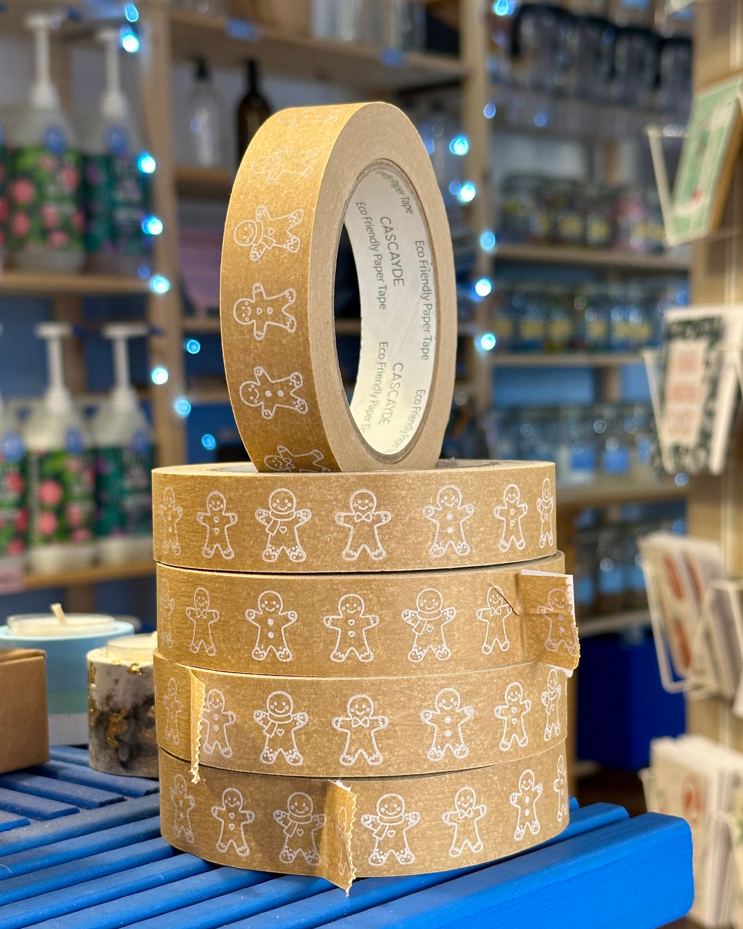 Paper Christmas Wrapping Tape - Gingerbread People