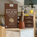 Bamboo Safety Razor - Dark Thick Handle