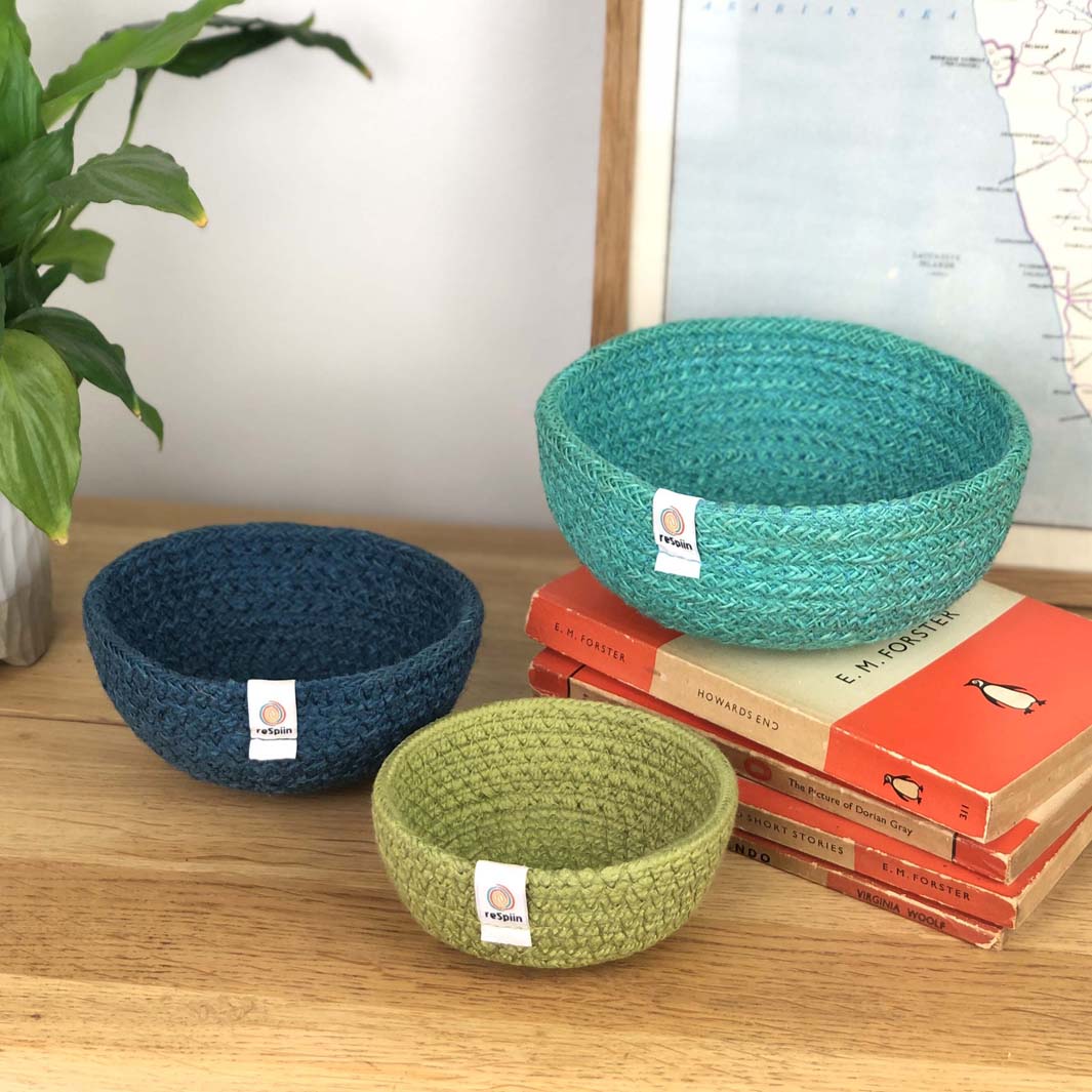 Small Jute Bowl Sets - Ocean