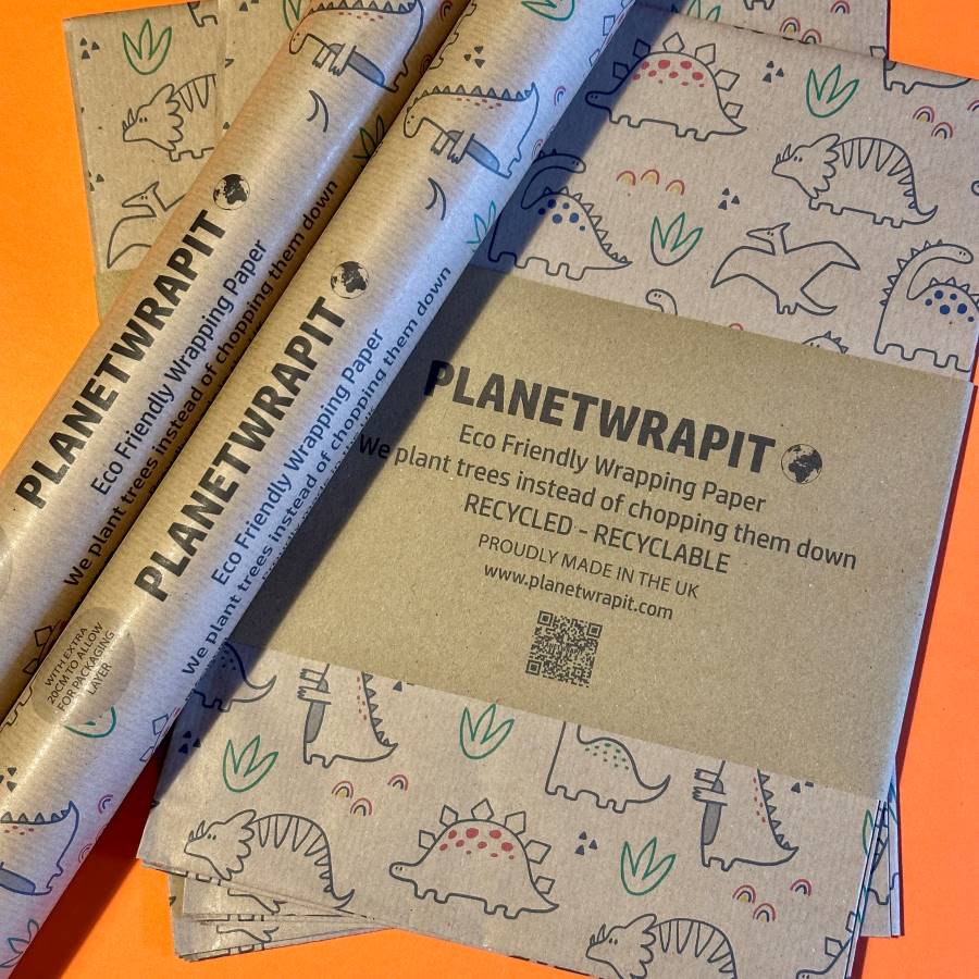 Tare Raft Paper Recycled Wrapping Paper - Dinosaurs – Tare & Tide