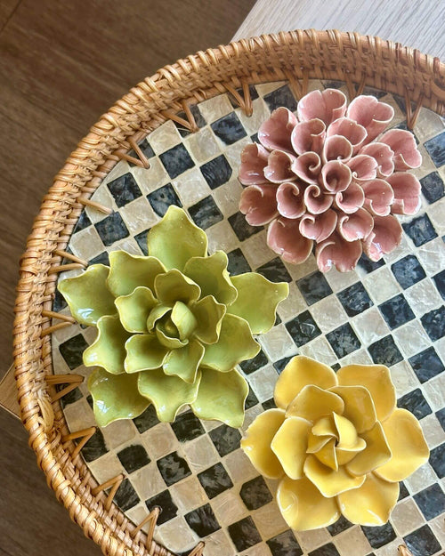 Ceramic Champagne Pink Hydrangea Flower - Chive UK