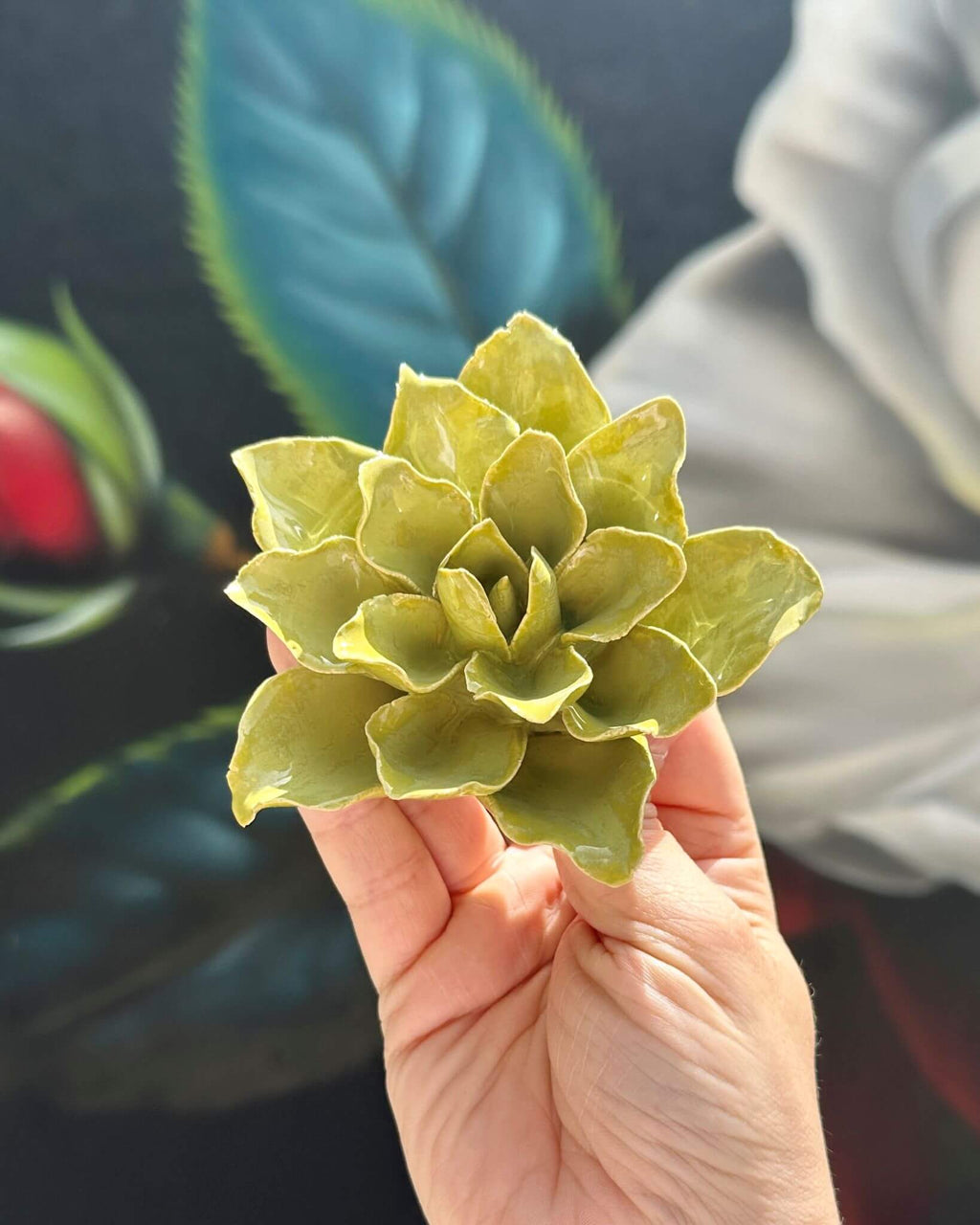 Ceramic Green Tiger Lily Flower - Chive UK
