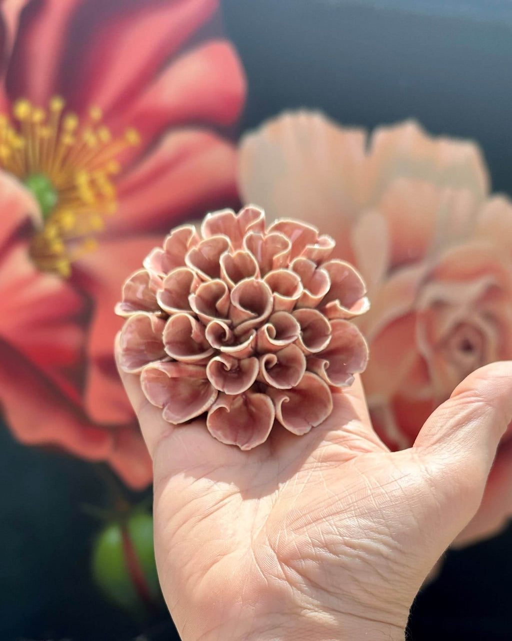 Ceramic Champagne Pink Hydrangea Flower - Chive UK