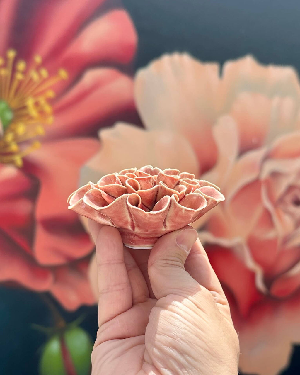 Ceramic Champagne Pink Hydrangea Flower - Chive UK