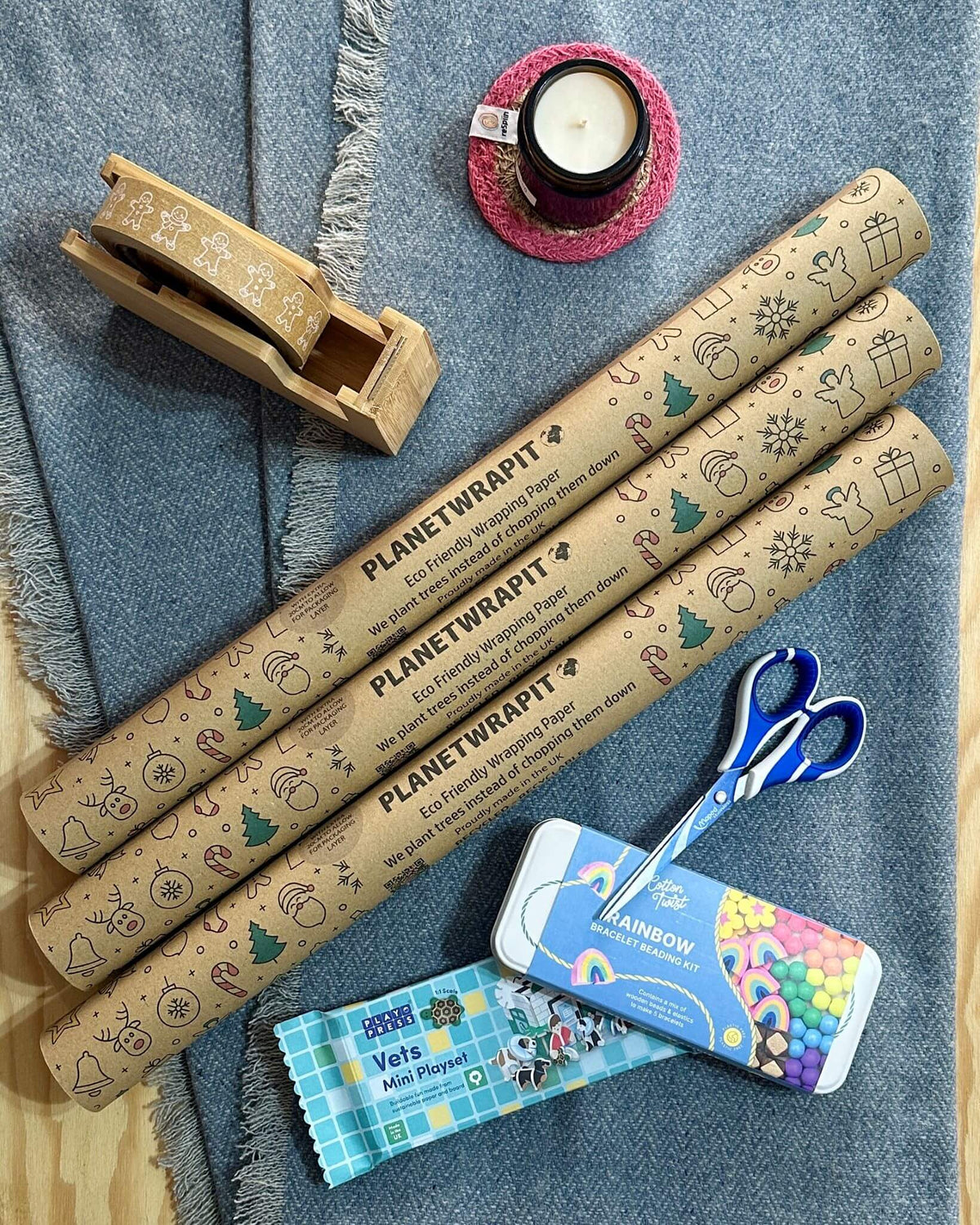 Christmas Fun Recycled Kraft Gift Wrapping Paper