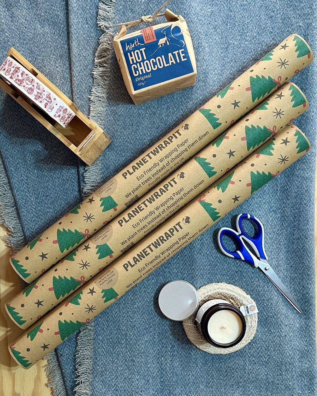 Christmas Trees Recycled Kraft Gift Wrapping Paper