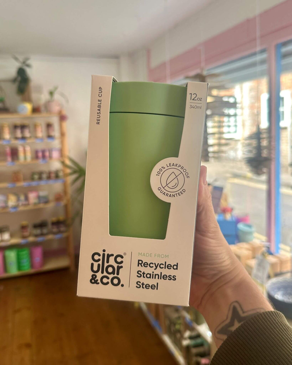 Seaglass Green 12oz Stainless Steel Reusable Cups