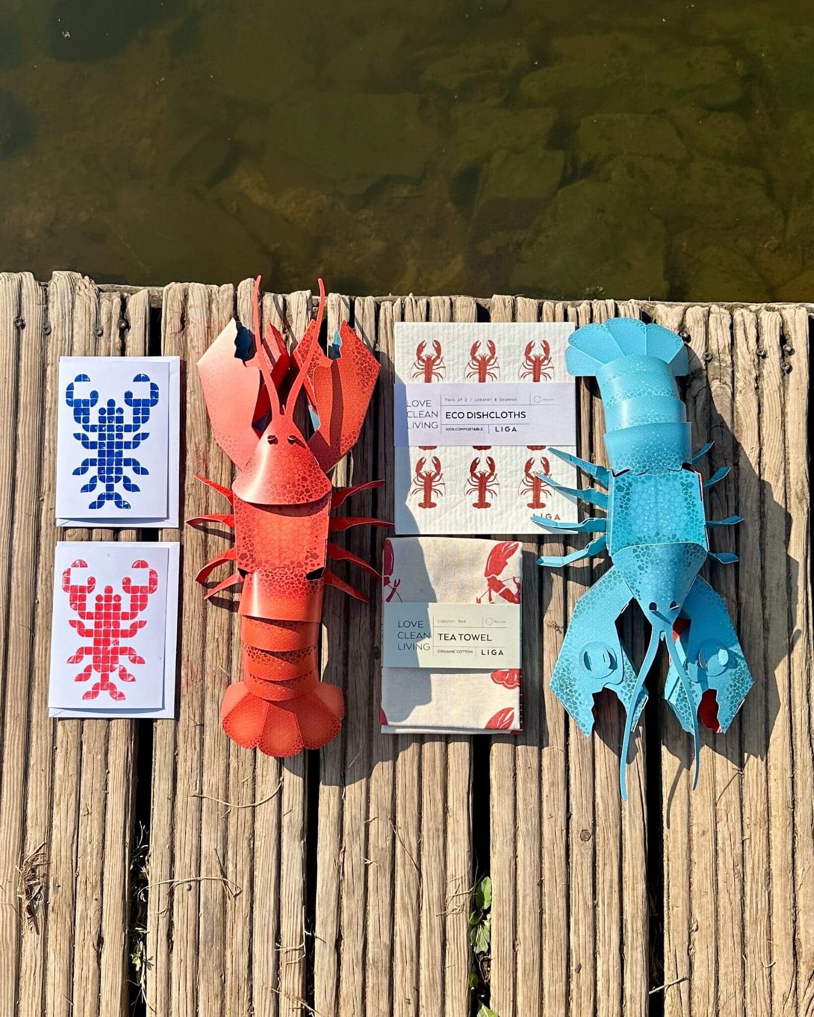 Lobster Red Organic Cotton Tea Towel - LIGA