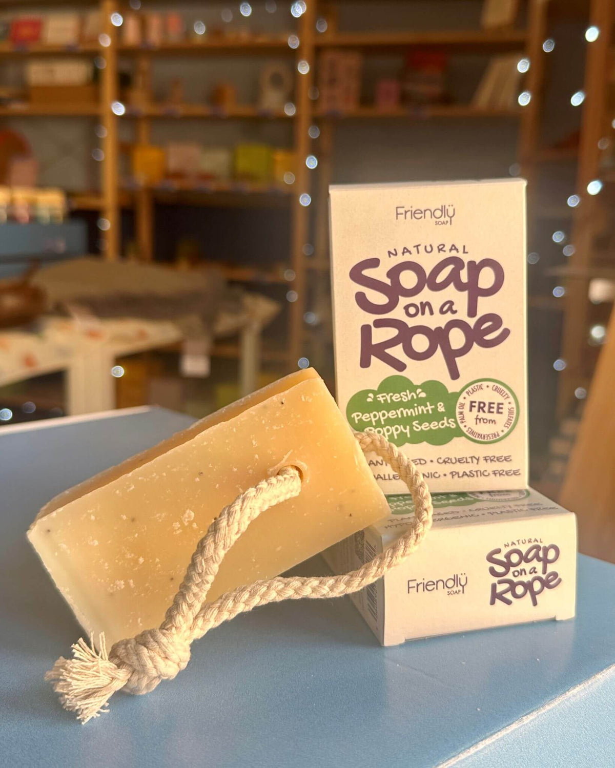 Peppermint + Poppy Seeds Soap On A Rope