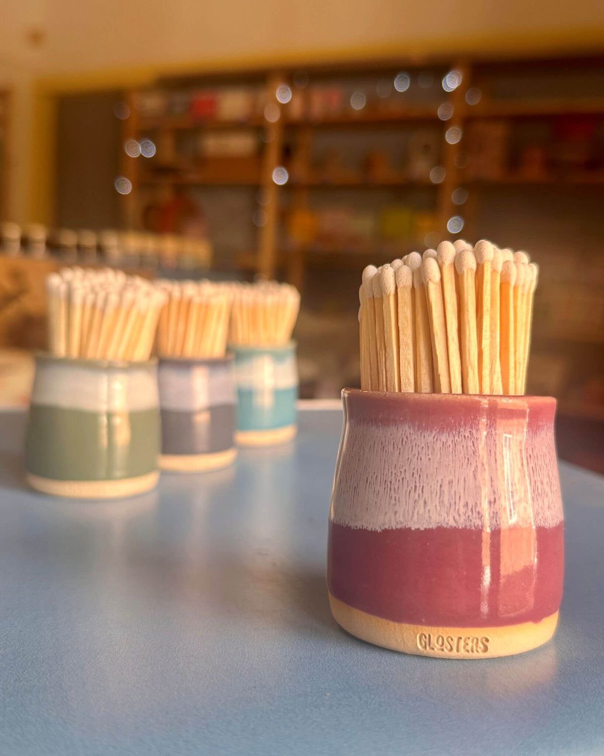 Heather Purple Handmade Ceramic Match Pot - Glosters Pottery