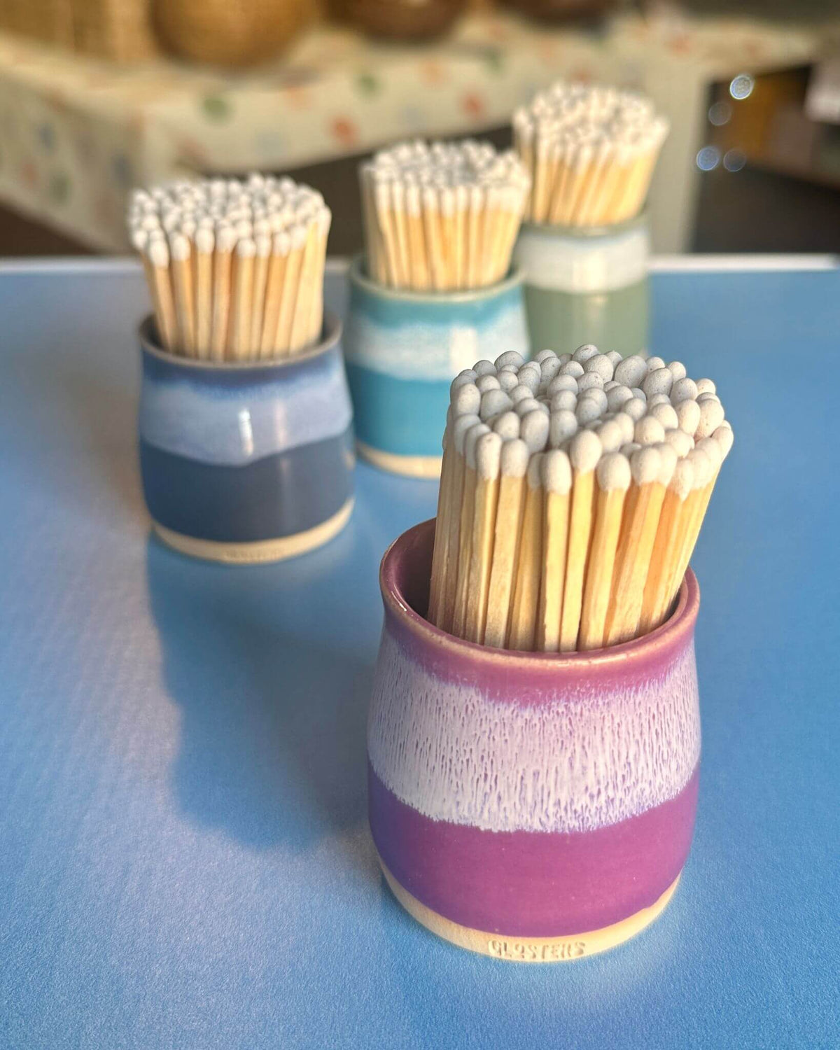 Heather Purple Handmade Ceramic Match Pot - Glosters Pottery