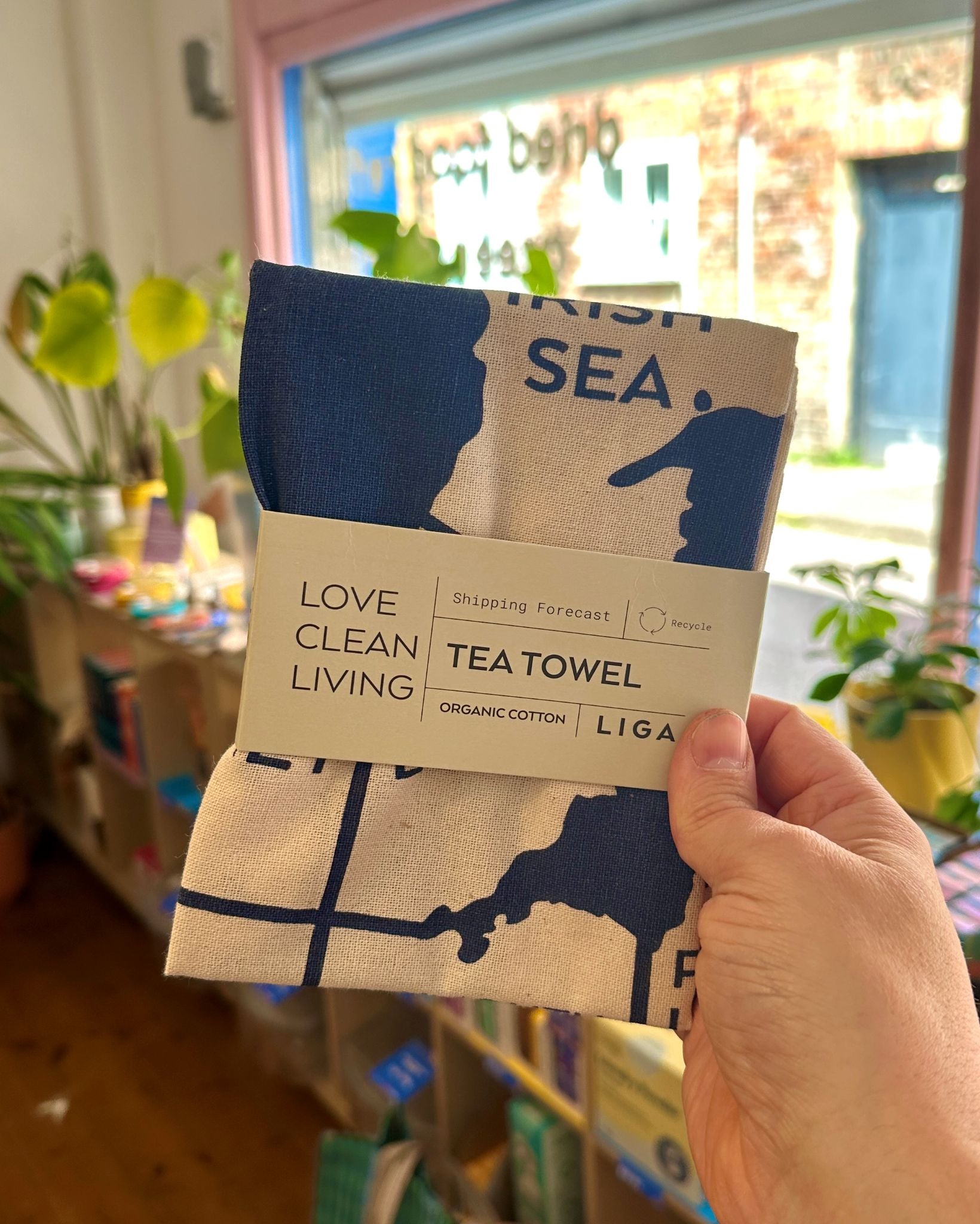 Organic Cotton Shipping Forecast Tea Towel