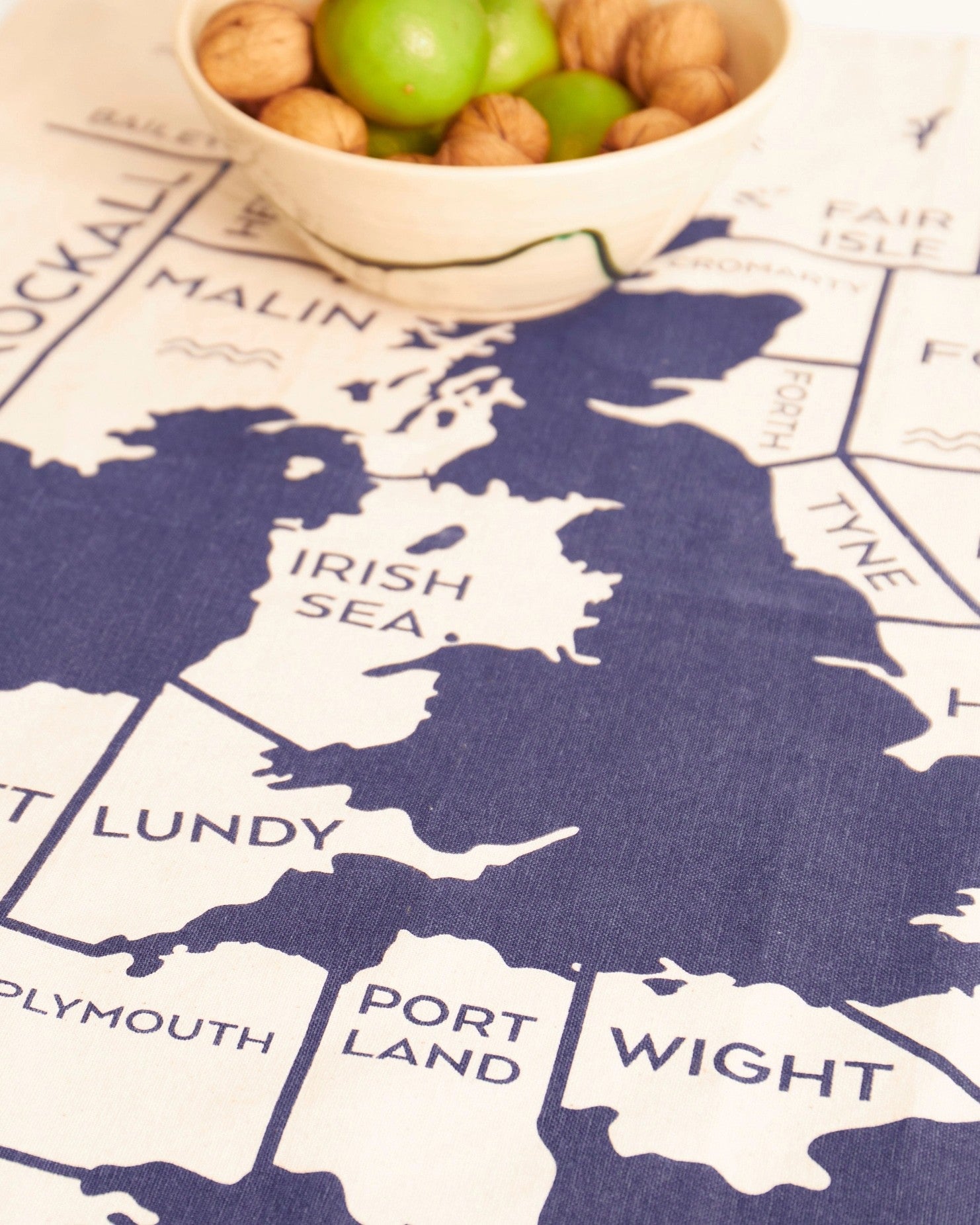 Organic Cotton Shipping Forecast Tea Towel