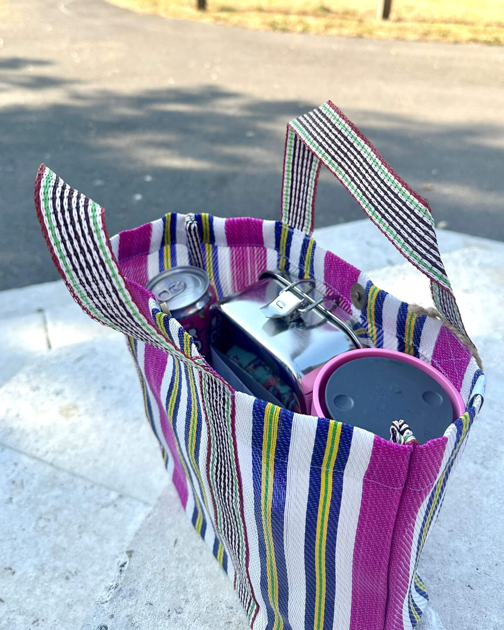 Recycled Woven Lunch Bag - Fire