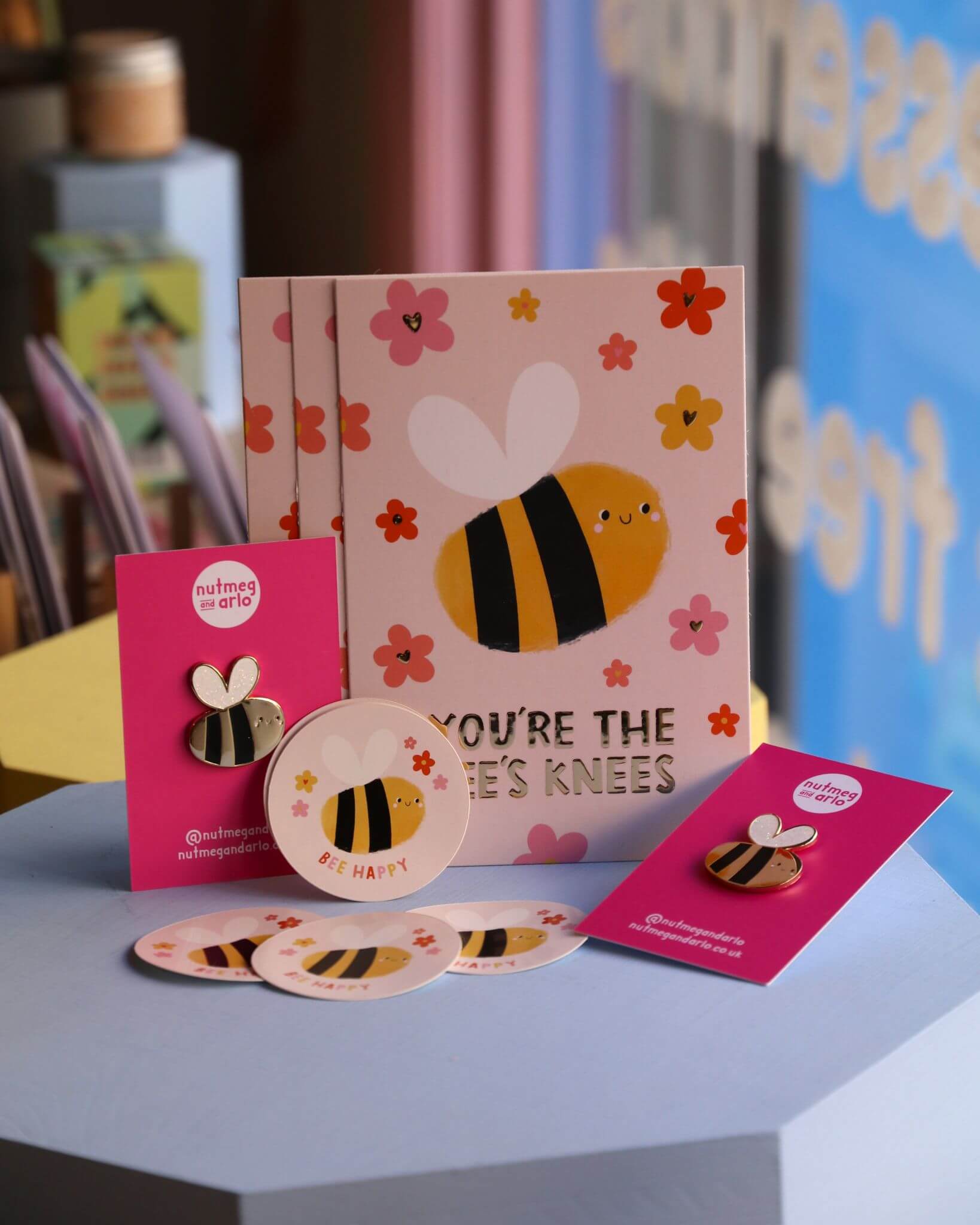Bee Happy Round Stickers