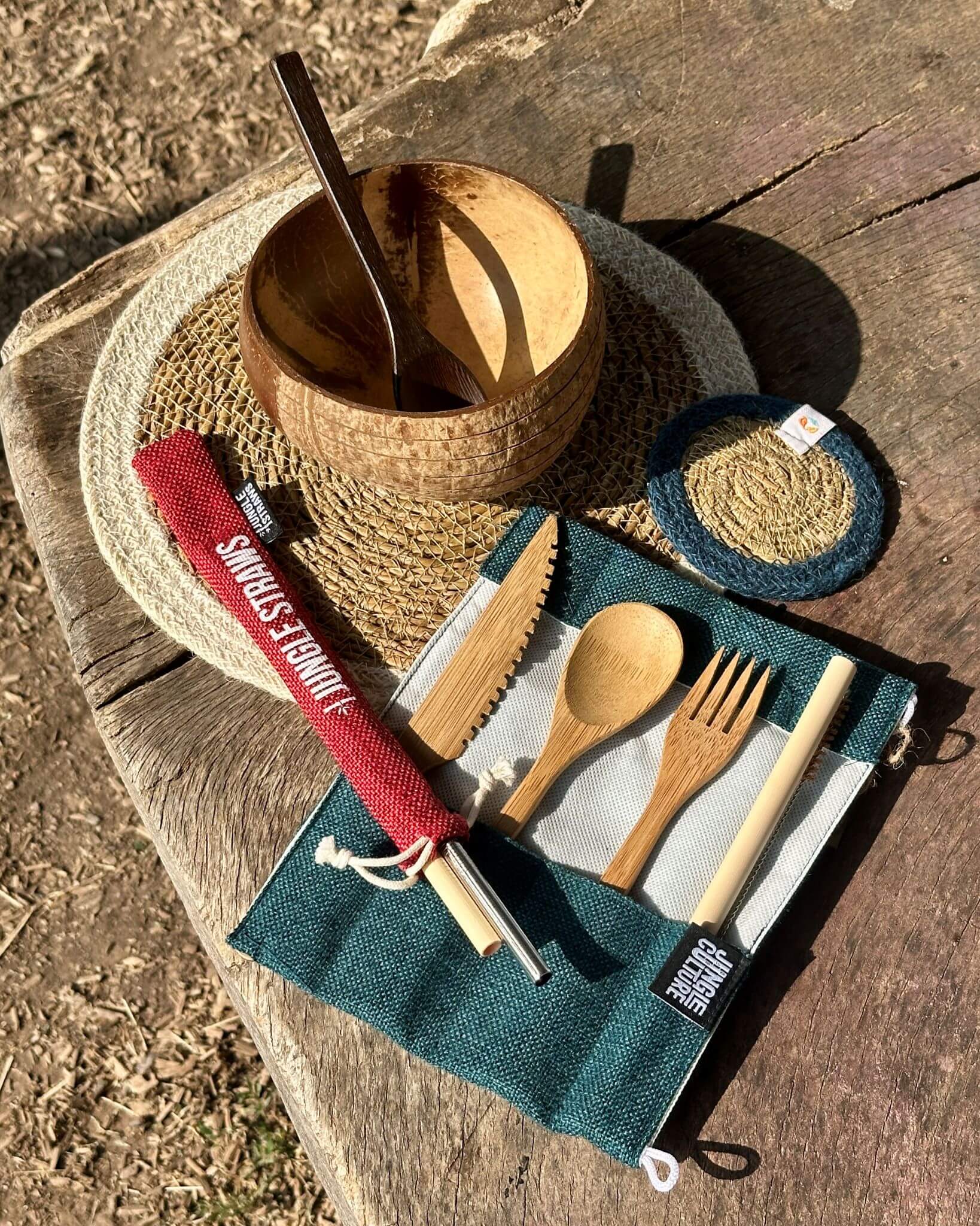 Jute + Seagrass Tablemats and Coasters - White/Natural