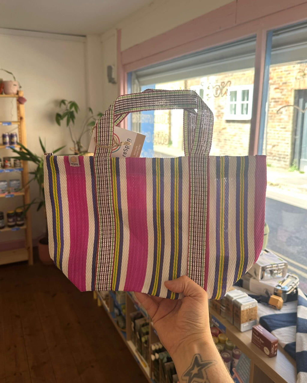 Recycled Woven Lunch Bag - Fire